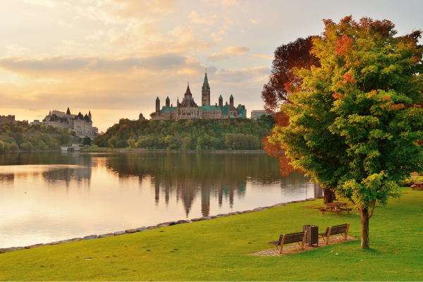 The Parliament buildings in Ottawa, Ontario. 