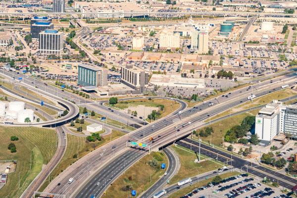 Major roadways near Pearson International Airport