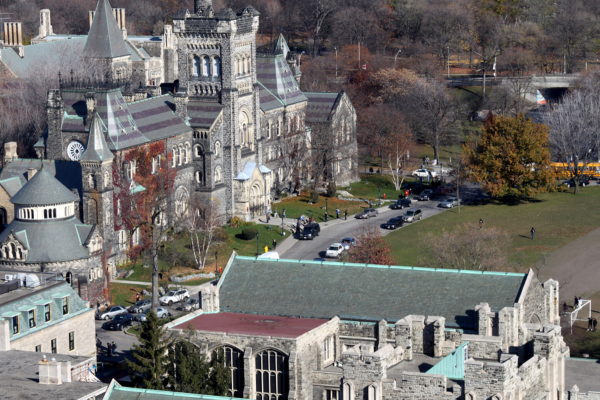 View of older main building on the University of Toronto Campus.