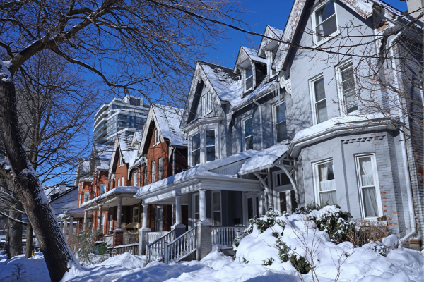 Semi-detached homes in Toronto, Ontario. This type of housing is usually more affordable than a single-detached home. 