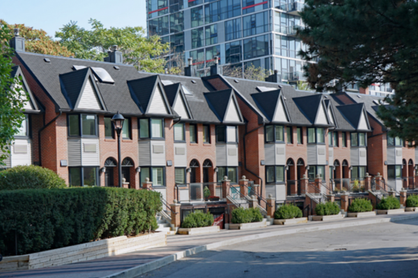 A row of townhouses in Toronto, Ontario.