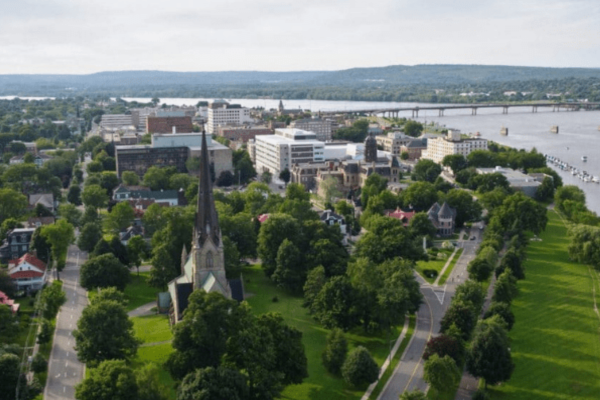 Aerial view of Fredericton, New Brunswick. 